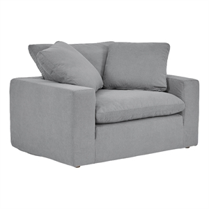 Armen Living Liberty 51.5&quot Upholstered Polyurethane Chair and a Half in Gray