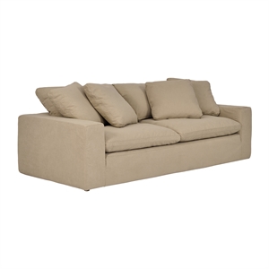 Armen Living Liberty 96.5&quot Upholstered Polyurethane Sofa in Sahara Brown