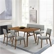 Channell Wood Dining Table in Walnut Finish