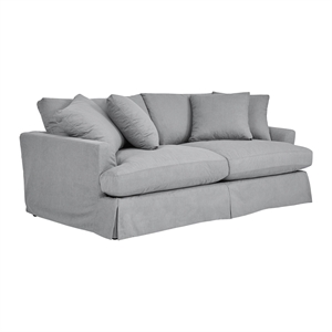 Armen Living Ciara 93&quot Upholstered Modern Polyurethane Sofa in Slate Gray