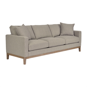 Armen Living Donna 93&quot Upholstered Polyurethane Sofa in Platinum Gray