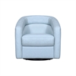 Armen Living Desi Upholstered Leather Swivel Accent Chair in Sky Blue