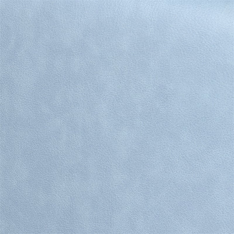 Armen Living Desi Upholstered Leather Swivel Accent Chair in Sky Blue