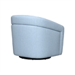 Armen Living Desi Upholstered Leather Swivel Accent Chair in Sky Blue