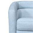Armen Living Desi Upholstered Leather Swivel Accent Chair in Sky Blue
