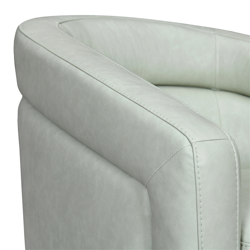 Armen Living Desi Upholstered Leather Swivel Accent Chair in Mint