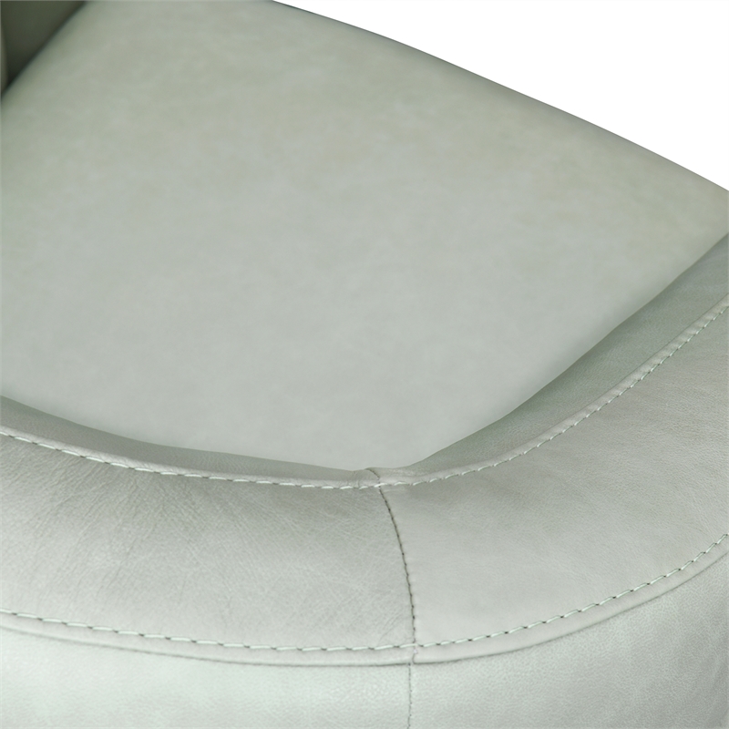 Armen Living Desi Upholstered Leather Swivel Accent Chair in Mint