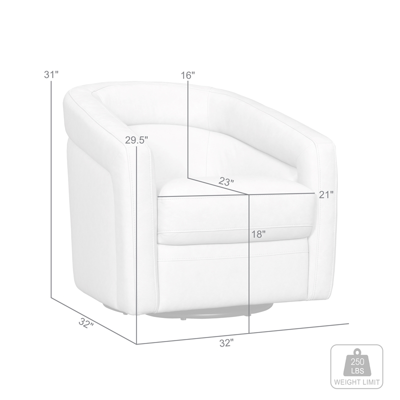 Armen Living Desi Upholstered Leather Swivel Accent Chair in Mint