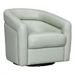 Armen Living Desi Upholstered Leather Swivel Accent Chair in Mint