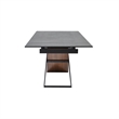 Armen Living Milena Stone and Wood Extendable Dining Table in Gray