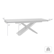 Armen Living Milena Stone and Wood Extendable Dining Table in Gray