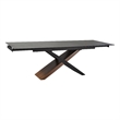 Armen Living Milena Stone and Wood Extendable Dining Table in Gray