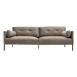Armen Living Michalina 84&quot Velvet & Metal Sofa in Fossil Gray and Black