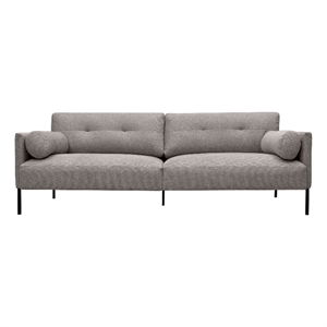 Armen Living Michalina 84&quot Fabric & Metal Sofa in Gray and Black