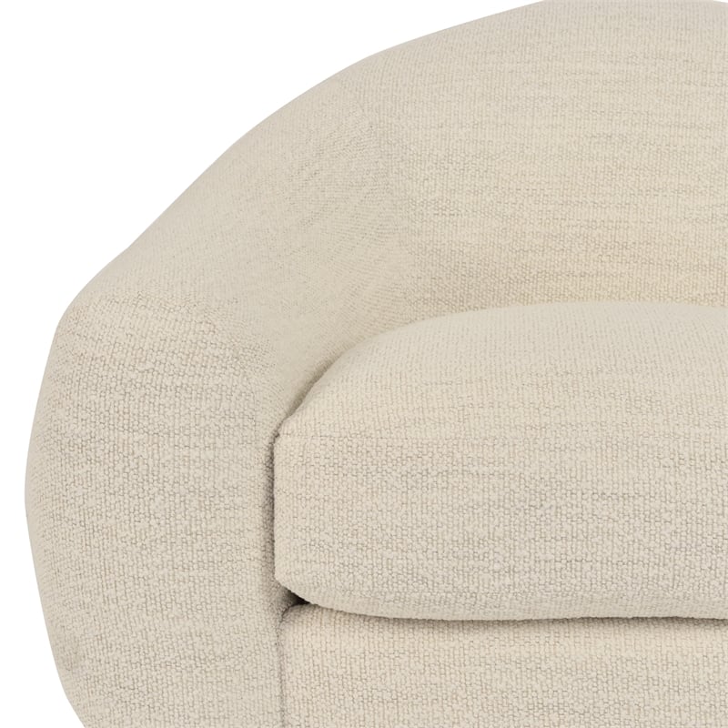 Armen Living Molly Upholstered Polyurethane Swivel Accent Chair in Pearl