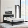 Petra Queen Platform Wood Bed Frame in Black Finish