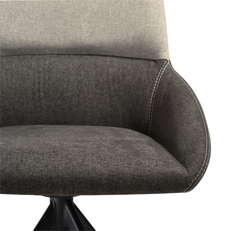 Alora Maverick 5 Piece Extendable Dining Set with Two-Tone Gray Fabric Chairs