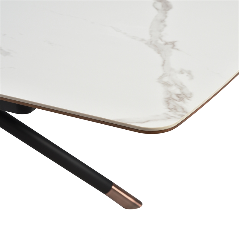 Alora Maverick 5 Piece Extendable Dining Set with Two-Tone Gray Fabric Chairs