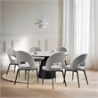 Knox Lucia 7 Piece Dining Set with Stone Top and Gray Fabric Chairs