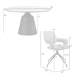 Knox Penny 5 Piece Dining Set with Stone Top and Brown Fabric Chairs