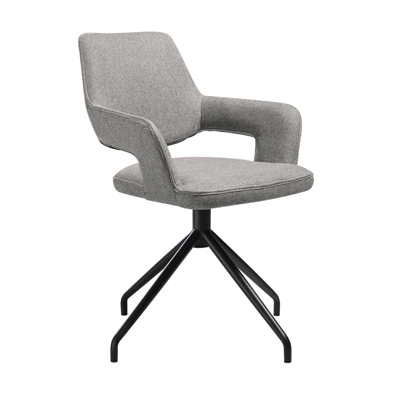 Knox Penny 5 Piece Dining Set with Stone Top and Gray Fabric Chairs