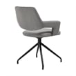 Knox Penny 5 Piece Dining Set with Stone Top and Gray Fabric Chairs