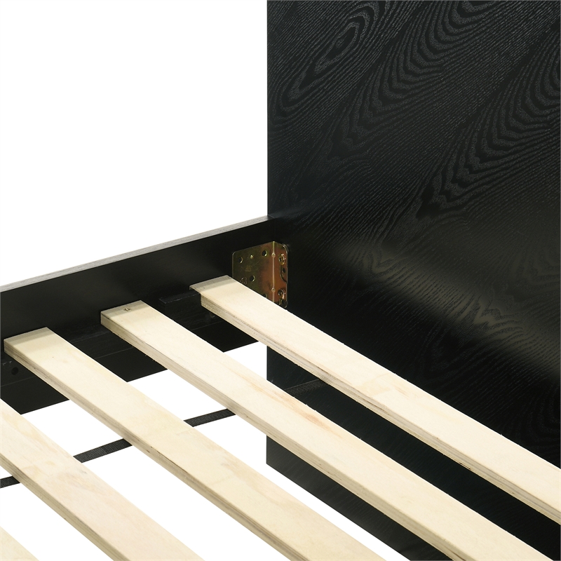 Petra Queen 3 Piece Wood Bedroom Set in Black Finish