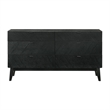 Petra Queen 4 Piece Wood Bedroom Set in Black Finish