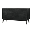 Petra Queen 4 Piece Wood Bedroom Set in Black Finish