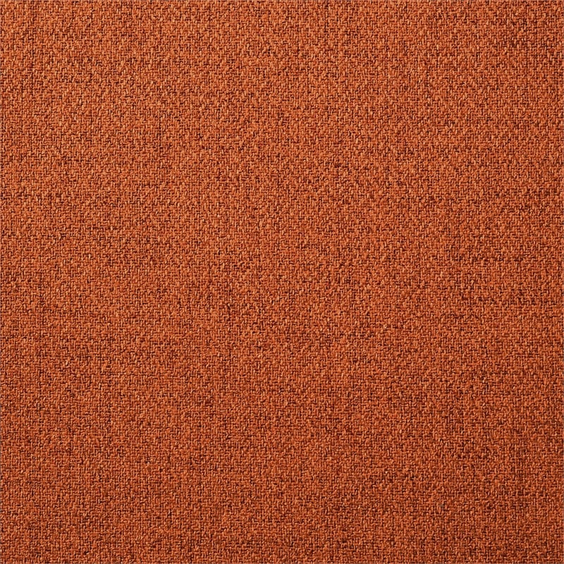 Santana 7 Piece Round Walnut Wood Dining Table Set with Orange Fabric