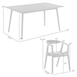 Westmont Santana 5 Piece Walnut Wood Dining Table Set with Charcoal Fabric