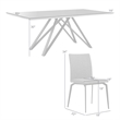 Urbino Lyon 5 Piece Dining Set with Gray Fabric Chairs