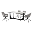 Esme Penny 5 Piece Dining Set with Gray Fabric Chairs