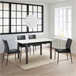 Giana Kash 5 Piece Extendable Dining Set with Black Faux Leather Chairs
