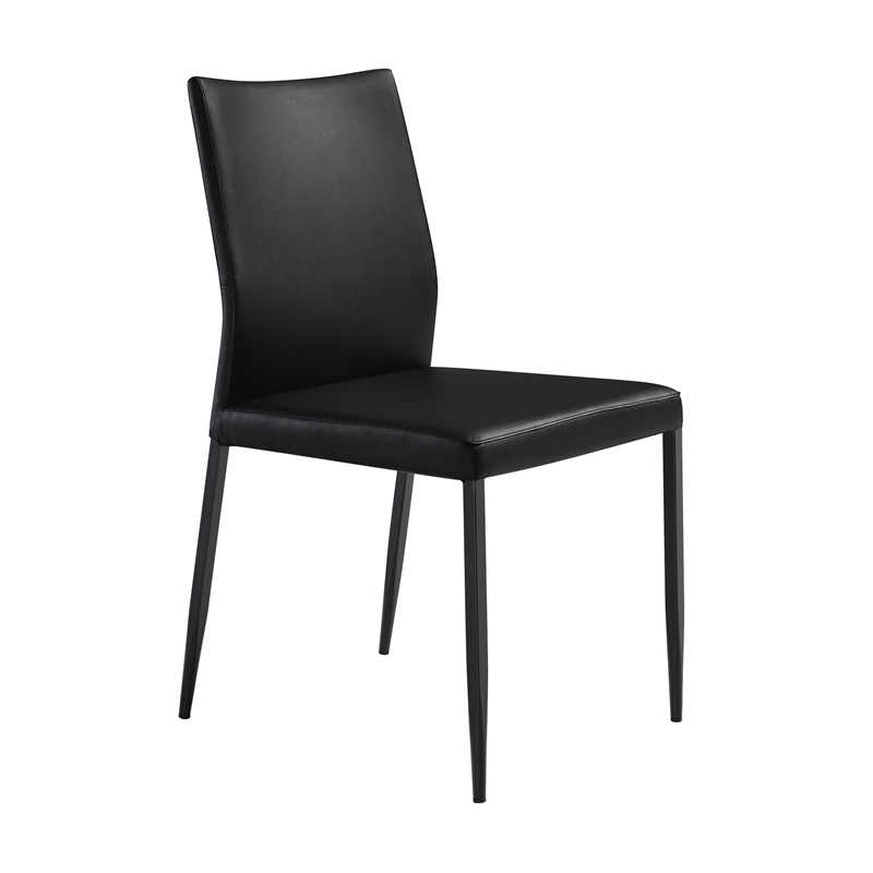 Giana Kash 7 Piece Extendable Dining Set with Black Faux Leather Chairs