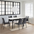Giana Kash 7 Piece Extendable Dining Set with Black Faux Leather Chairs