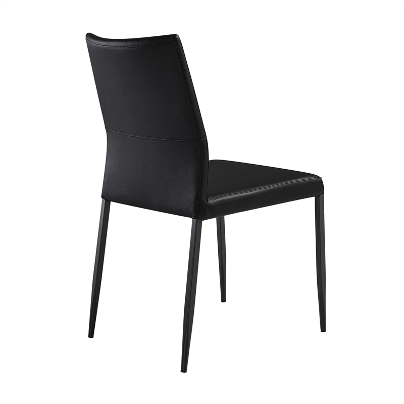 Giana Kash 7 Piece Extendable Dining Set with Black Faux Leather Chairs