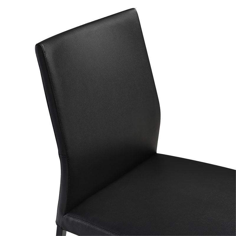Giana Kash 7 Piece Extendable Dining Set with Black Faux Leather Chairs
