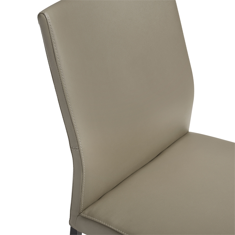 Giana Kash 7 Piece Extendable Dining Set with Taupe Gray Faux Leather Chairs