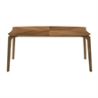 Kalia 5 Piece Wood Dining Set in Walnut Finish with Blue Fabric