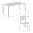 Kalia 5 Piece Wood Dining Set in Walnut Finish with Blue Fabric