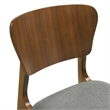 Kalia 5 Piece Wood Dining Set in Walnut Finish with Charcoal Fabric