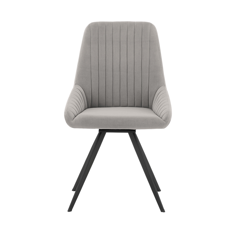 Knox Alison 5 Piece Dining Set with Gray Velvet Chairs