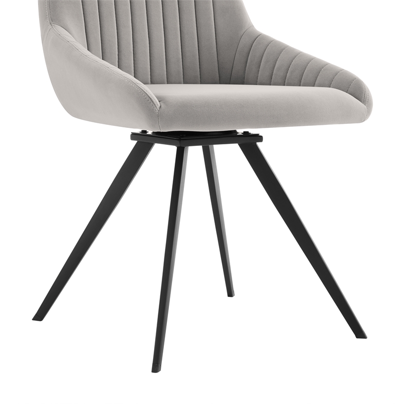 Knox Alison 5 Piece Dining Set with Gray Velvet Chairs