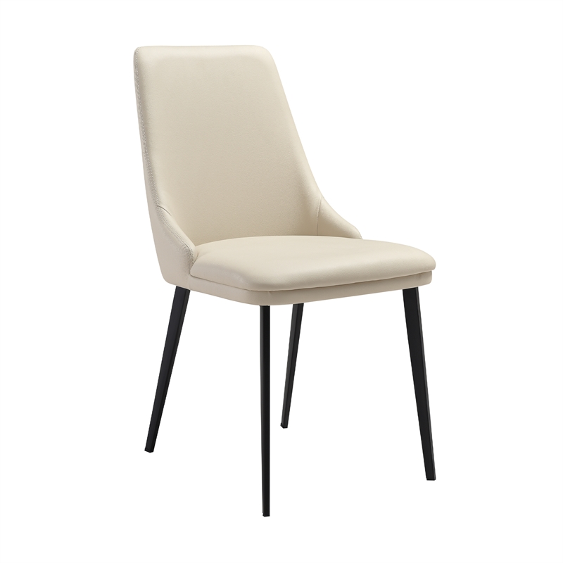 Knox Genesis 5 Piece Dining Set with Stone Top and Beige Faux Leather Chairs