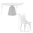 Knox Genesis 5 Piece Dining Set with Stone Top and Beige Faux Leather Chairs