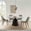 Knox Genesis 5 Piece Dining Set with Stone Top and Taupe Gray Faux Leather Chair