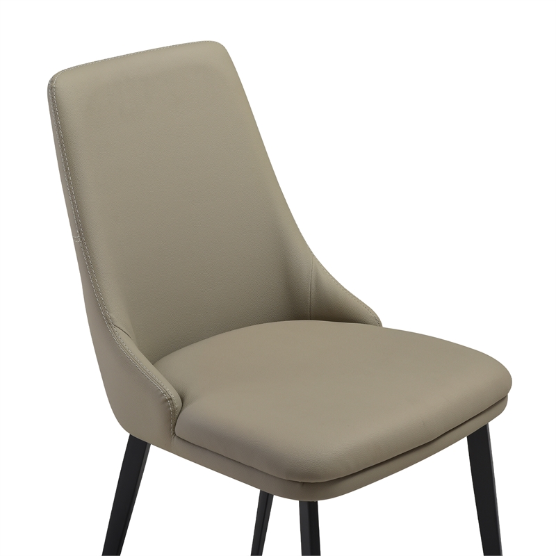 Knox Genesis 5 Piece Dining Set with Stone Top and Taupe Gray Faux Leather Chair