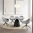 Knox Pria 5 Piece Dining Set with Stone Top and Gray Fabric Chairs