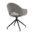 Knox Pria 5 Piece Dining Set with Stone Top and Gray Fabric Chairs